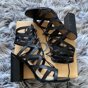 Yoki Lace Up Sandal Heels